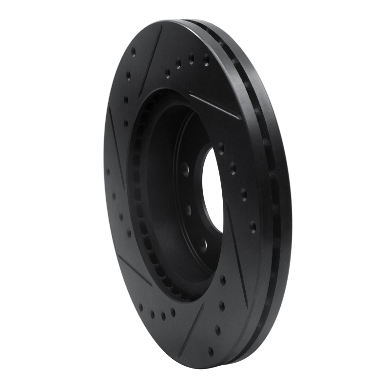 Kia Sedona Brake Rotor (1) - Front Right - R1 Concepts - Drilled & Slotted - Black - 2002